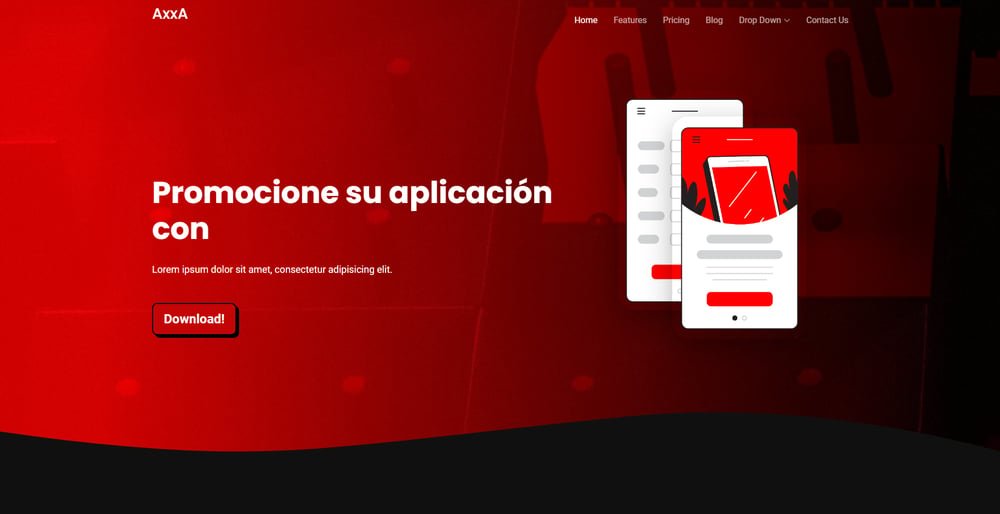 Landing page para promocionar una aplicación